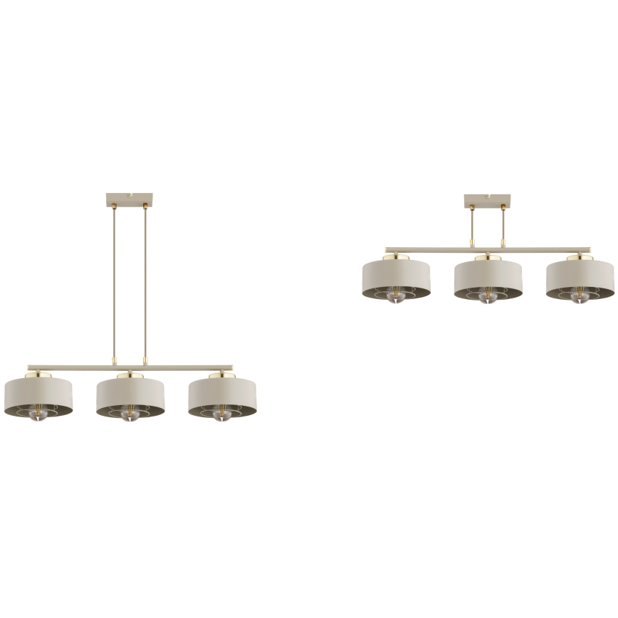 Brilagi - Люстра на тросе 3xE27/60W/230V бежевый/золотой