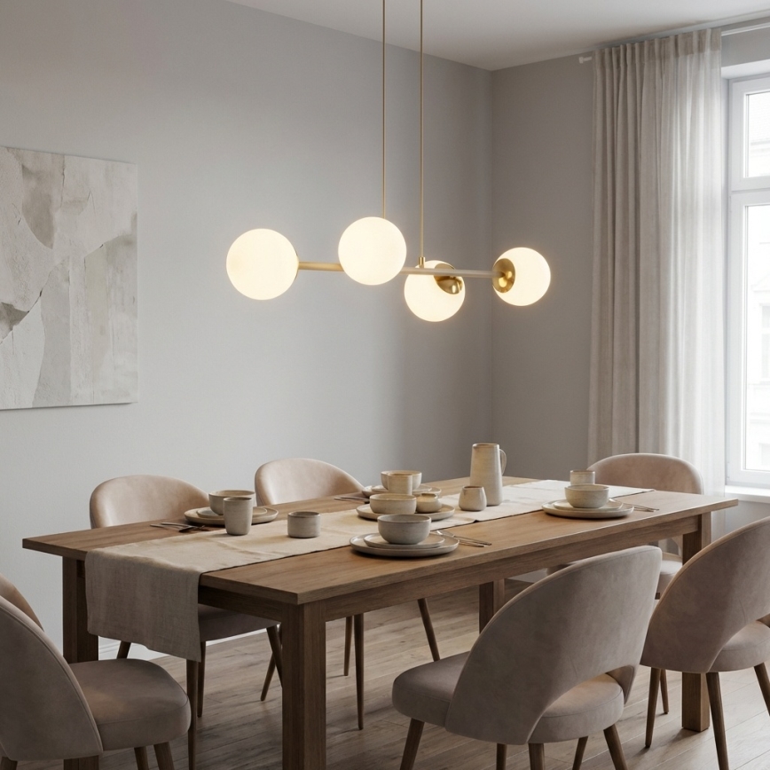 Brilagi - Люстра на тросе 4xE27/60W/230V бежевая/золотая