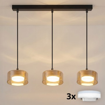 Brilagi - Люстра на тросе AURA LUX 3xGX53/30W/230V черный/золотой
