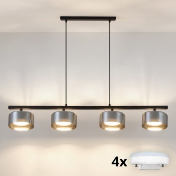 Brilagi - Люстра на тросе AURA LUX 4xGX53/30W/230V чёрная/дымчатая