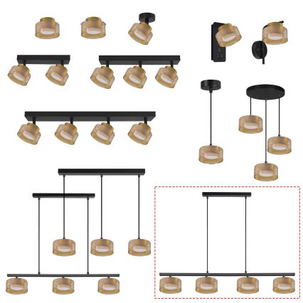 Brilagi - Люстра на тросе AURA LUX 4xGX53/30W/230V черная/золотая