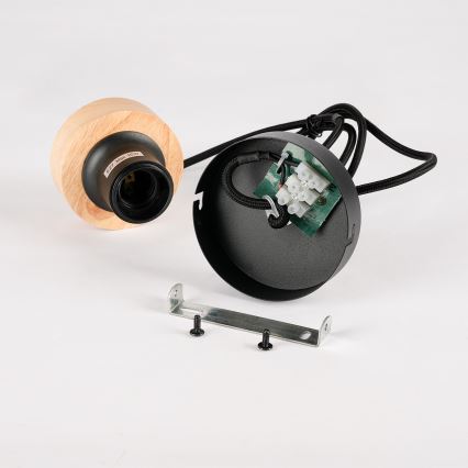 Brilagi - Люстра на тросе BASKLITE 1xE27/15W/230V дерево/чёрный