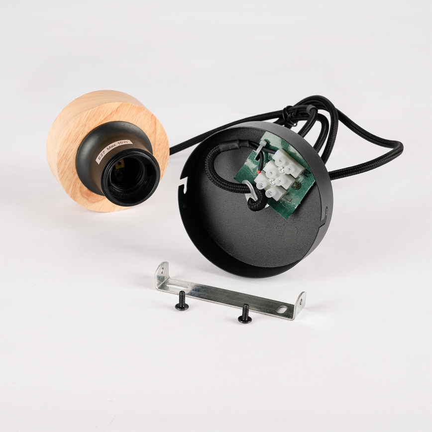 Brilagi - Люстра на тросе BASKLITE 1xE27/15W/230V дерево/чёрный