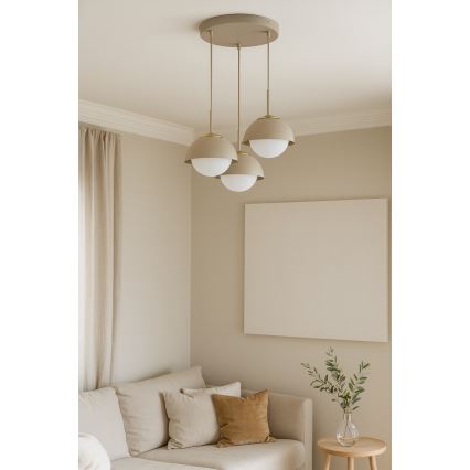 Brilagi - Люстра на тросе COSMO 3xE27/60W/230V бежевая/золотая