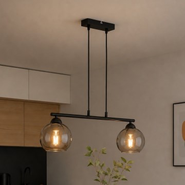 BRILAGI - Люстра на тросе DIOR 2xE27/60W/230V черная/дымчато-серая