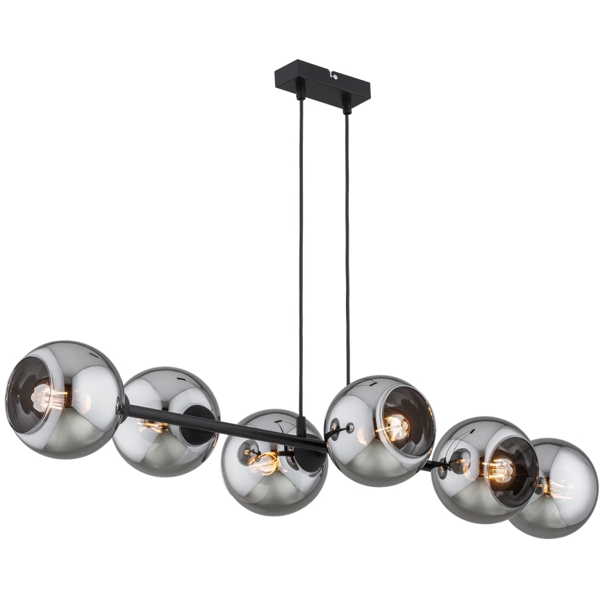 Brilagi - Люстра на тросе DIOR 6xE27/60W/230V черная/дымчато-серая