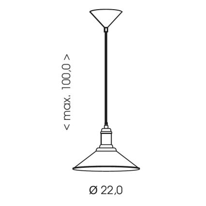 Brilagi - Люстра на тросе FORGE 1xE27/60W/230V диам. 22 см чёрная