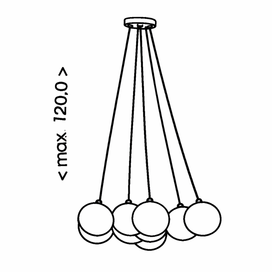 Brilagi - люстра на тросе GLOBE 10xE14/15W/230V белая