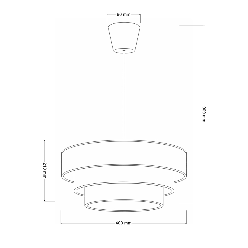 Brilagi - Люстра на тросе LUNETA 1xE27/60W/230V Ø 40 см серая/кремовая/белая