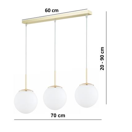 BRILAGI - Люстра на тросе MILO 3xE27/60W/230V золотая