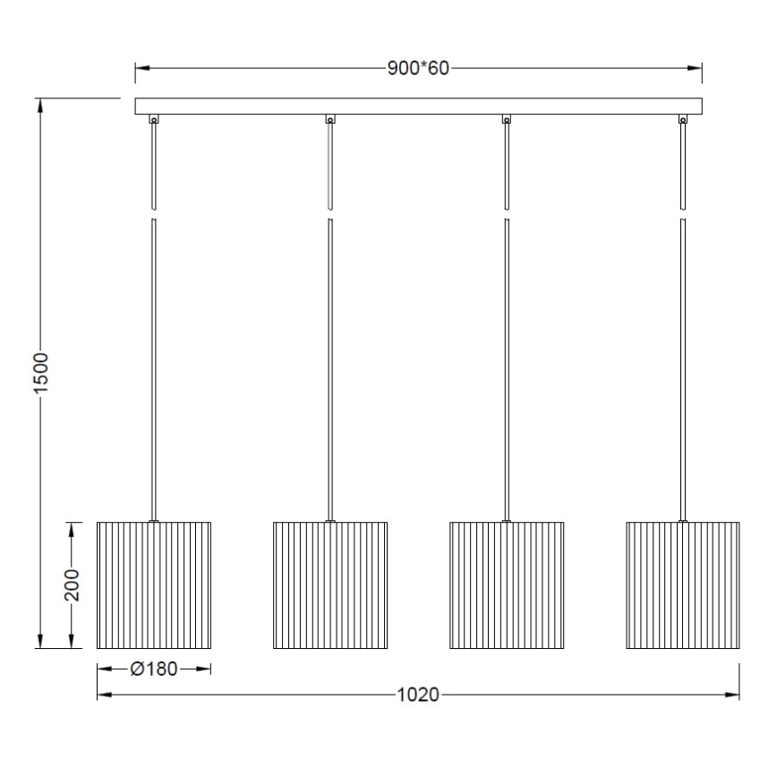 Brilagi - Люстра на тросе NORDIC WAVE 4xE27/15W/230V лен/чёрная