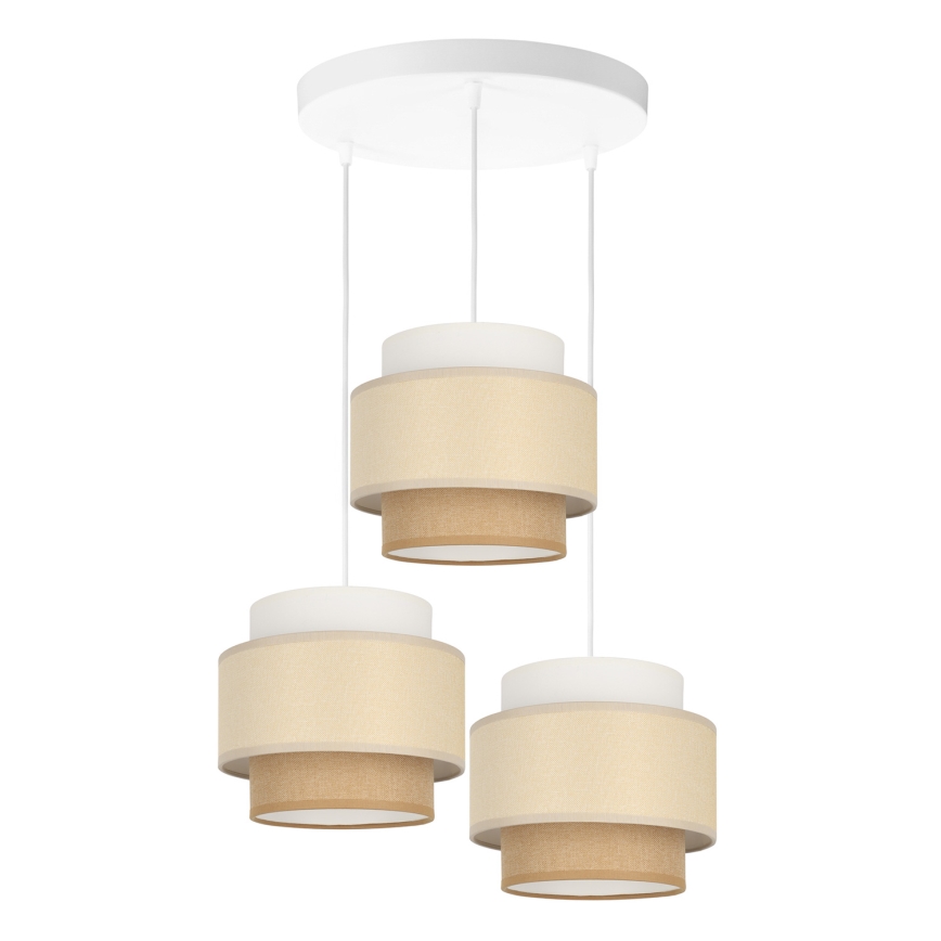 Brilagi - Люстра на тросе RESNA 3xE27/60W/230V, диаметр 45 см, кремовый/бежевый
