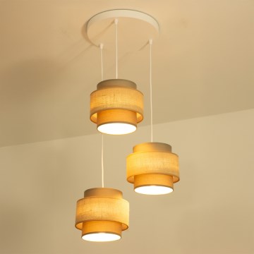 Brilagi - Люстра на тросе RESNA, 3xE27/60W/230V, Ø 45 см, коричневая/бежевая