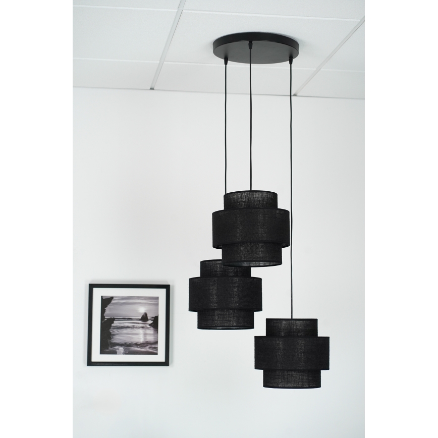 Brilagi - Люстра на тросе SPACE YUTE 3xE27/15W/230V черная