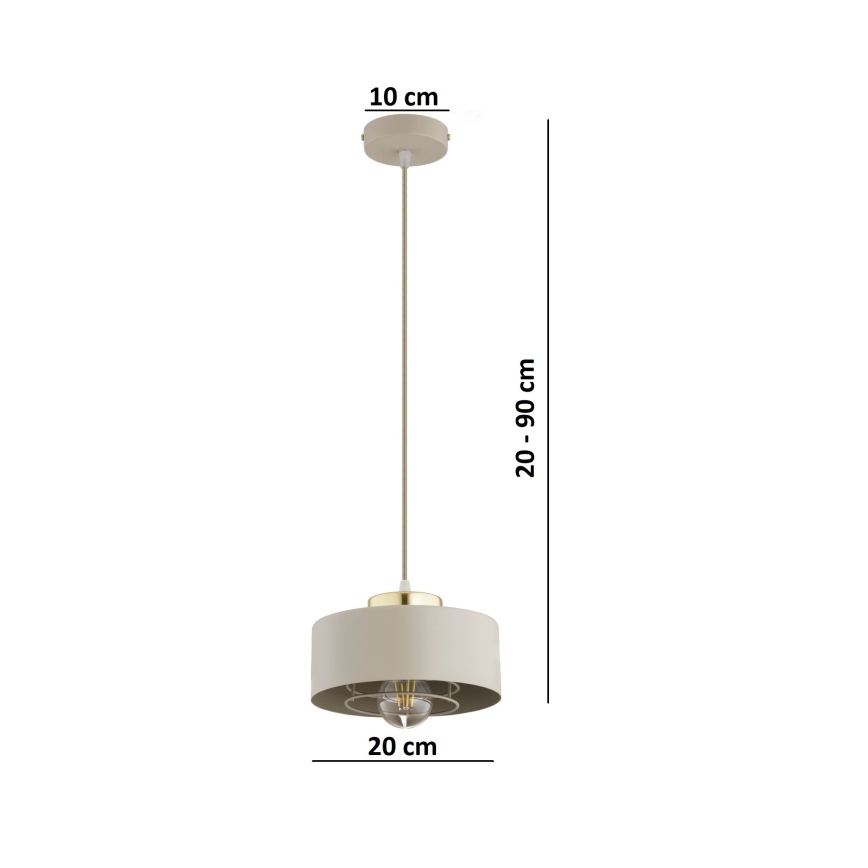 Brilagi - Люстра на тросе SPRING 1xE27/60W/230V Ø 20 см бежевый/золотой