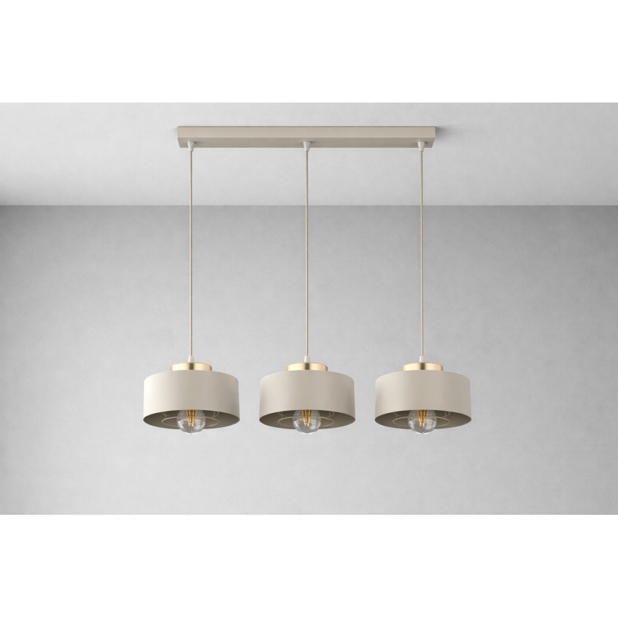 Brilagi - Люстра на тросе SPRING 3xE27/60W/230V бежевый/золотой