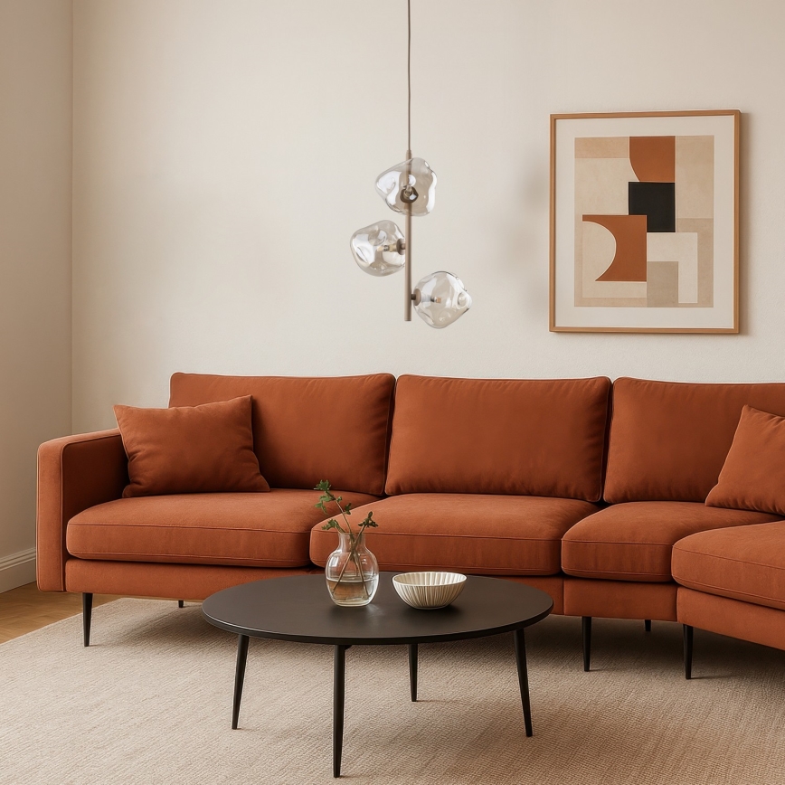 Brilagi - Люстра на тросе VULCANO 3xG9/8W/230V бежевый/дымчатый бежевый