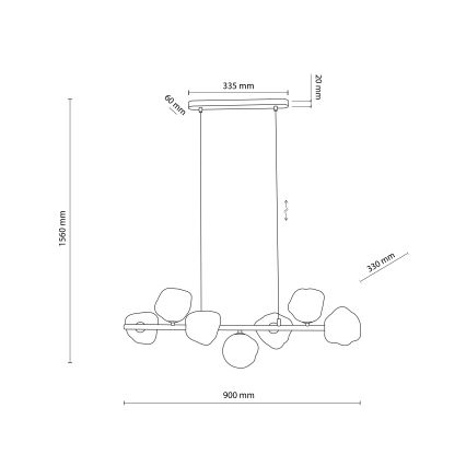 Brilagi - Люстра на тросе VULCANO 7xG9/8W/230V бежевая/дымчато-бежевая