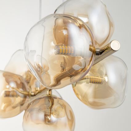 Brilagi - Люстра на тросе VULCANO 7xG9/8W/230V золотая/дымчато-бежевая