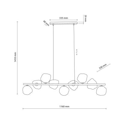 Brilagi - Люстра на тросе VULCANO 9xG9/8W/230V бежевый/дымчато-бежевый