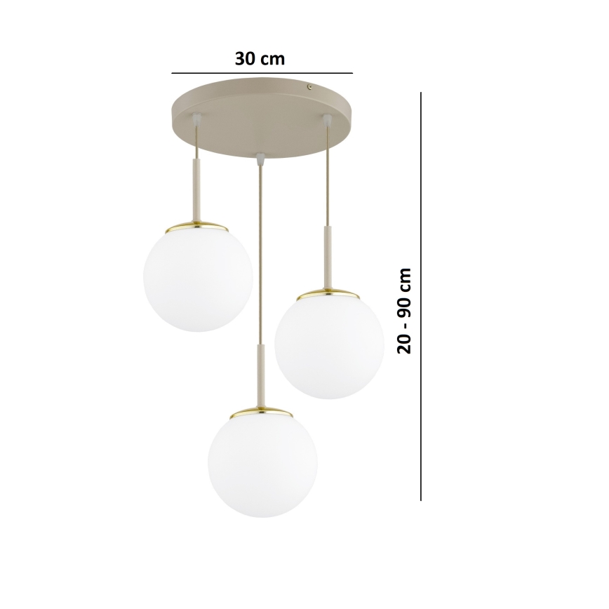 Brilagi - Люстра на тросі 3xE27/60W/230V бежева/золота
