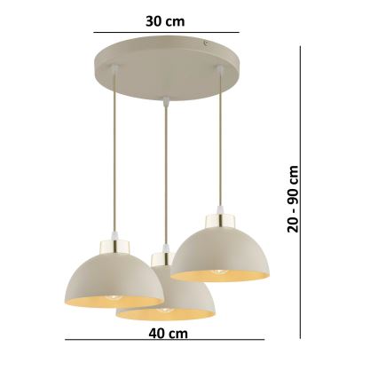 Brilagi - Люстра на тросі 3xE27/60W/230V бежева/золота
