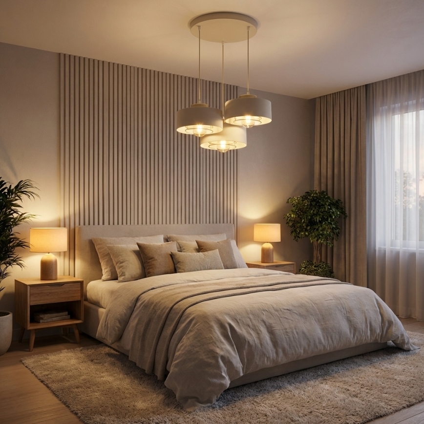 Brilagi - Люстра на тросі 3xE27/60W/230V бежево-золота