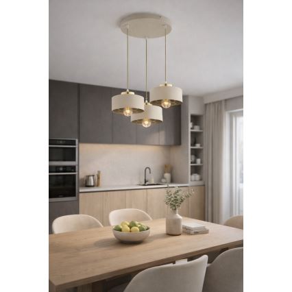 Brilagi - Люстра на тросі 3xE27/60W/230V бежево-золота