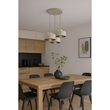 Brilagi - Люстра на тросі 3xE27/60W/230V бежево-золота