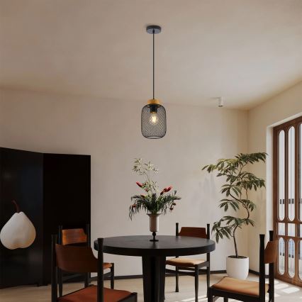 Brilagi - Люстра на тросі BASKLITE 1xE27/15W/230V дерев'яна/чорна