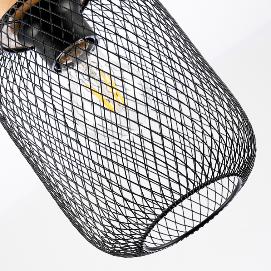 Brilagi - Люстра на тросі BASKLITE 1xE27/15W/230V дерев'яна/чорна