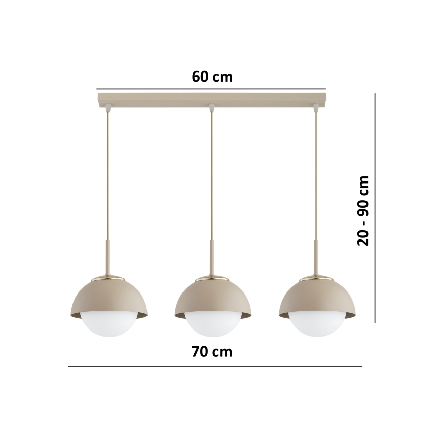 BRILAGI - Люстра на тросі COSMO 3xE27/60W/230V бежева/золота