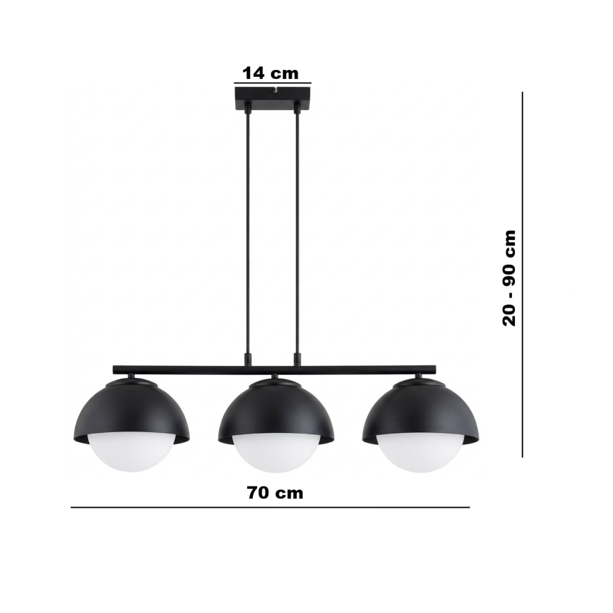 BRILAGI - Люстра на тросі COSMO 3xE27/60W/230V чорна
