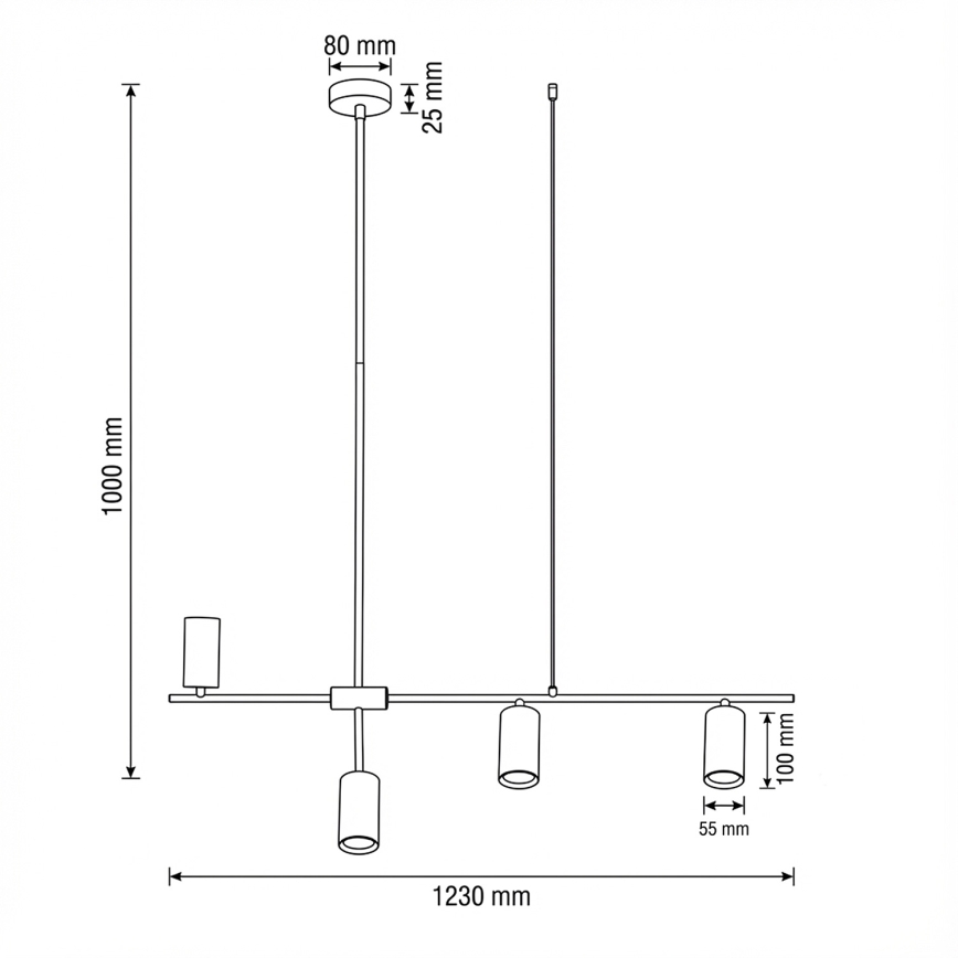 Brilagi - Люстра на тросі CRANE 4xGU10/30W/230V бежева