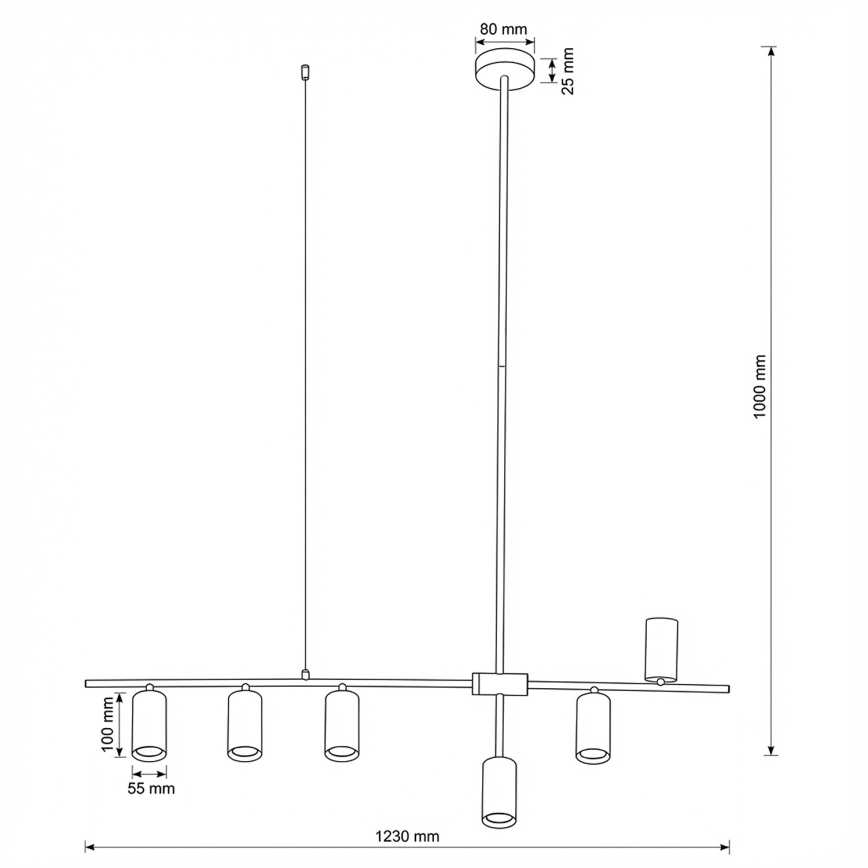 Brilagi - Люстра на тросі CRANE 6xGU10/30W/230V бежевого кольору