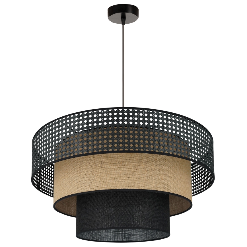 Brilagi - Люстра на тросі DAKOTA LUNETA 1xE27/15W/230V діам. 60 см чорна/ротанг