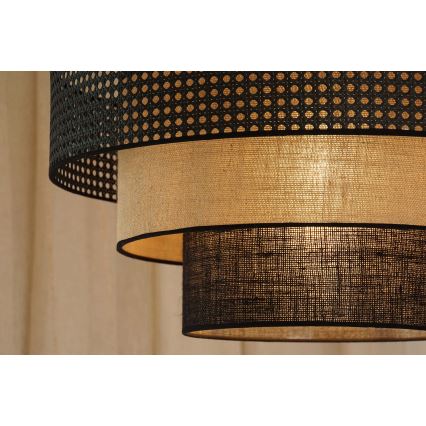 Brilagi - Люстра на тросі DAKOTA LUNETA 1xE27/15W/230V діам. 60 см чорна/ротанг