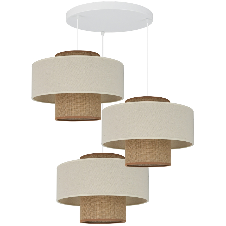 Brilagi - Люстра на тросі DALLAS 3xE27/15W/230V коричневий/кремовий/білий