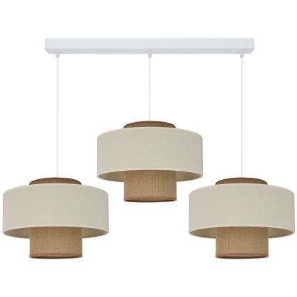 Brilagi - Люстра на тросі DALLAS 3xE27/15W/230V коричневий/кремовий/білий