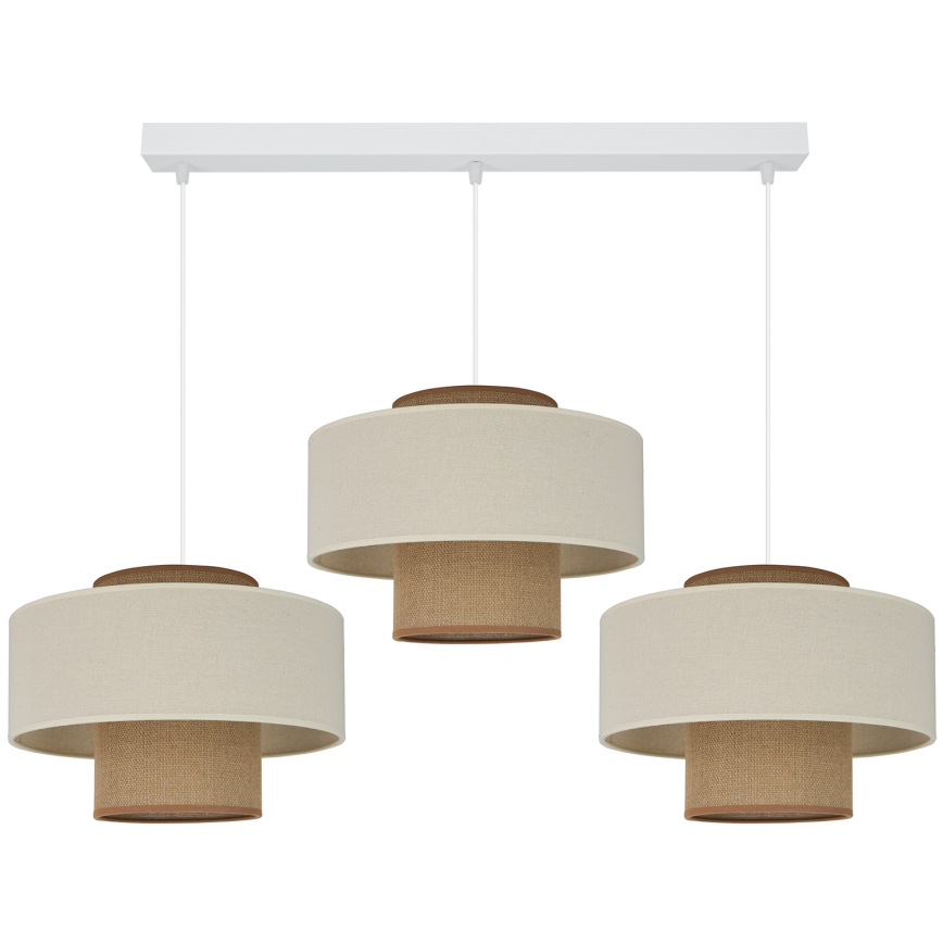 Brilagi - Люстра на тросі DALLAS 3xE27/15W/230V коричневий/кремовий/білий
