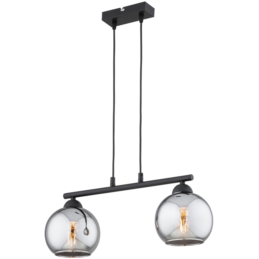 BRILAGI - Люстра на тросі DIOR 2xE27/60W/230V чорна/димчасто-сіра