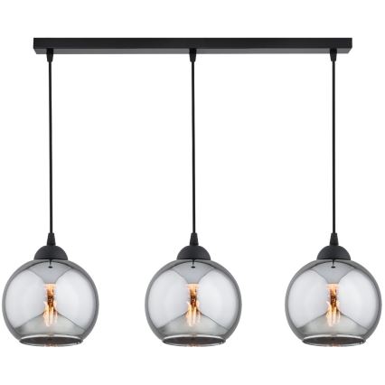 Brilagi - Люстра на тросі DIOR 3xE27/60W/230V чорна/димчасто-сіра