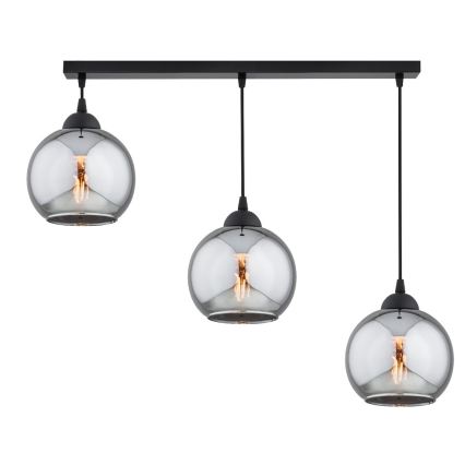Brilagi - Люстра на тросі DIOR 3xE27/60W/230V чорна/димчасто-сіра