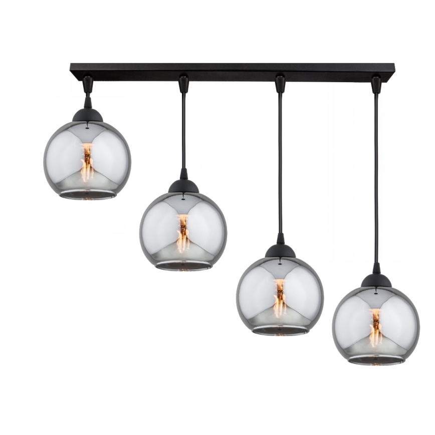 BRILAGI - Люстра на тросі DIOR 4xE27/60W/230V чорна/димчасто-сіра