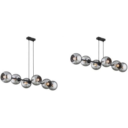 Brilagi - Люстра на тросі DIOR 6xE27/60W/230V чорна/димчасто-сіра