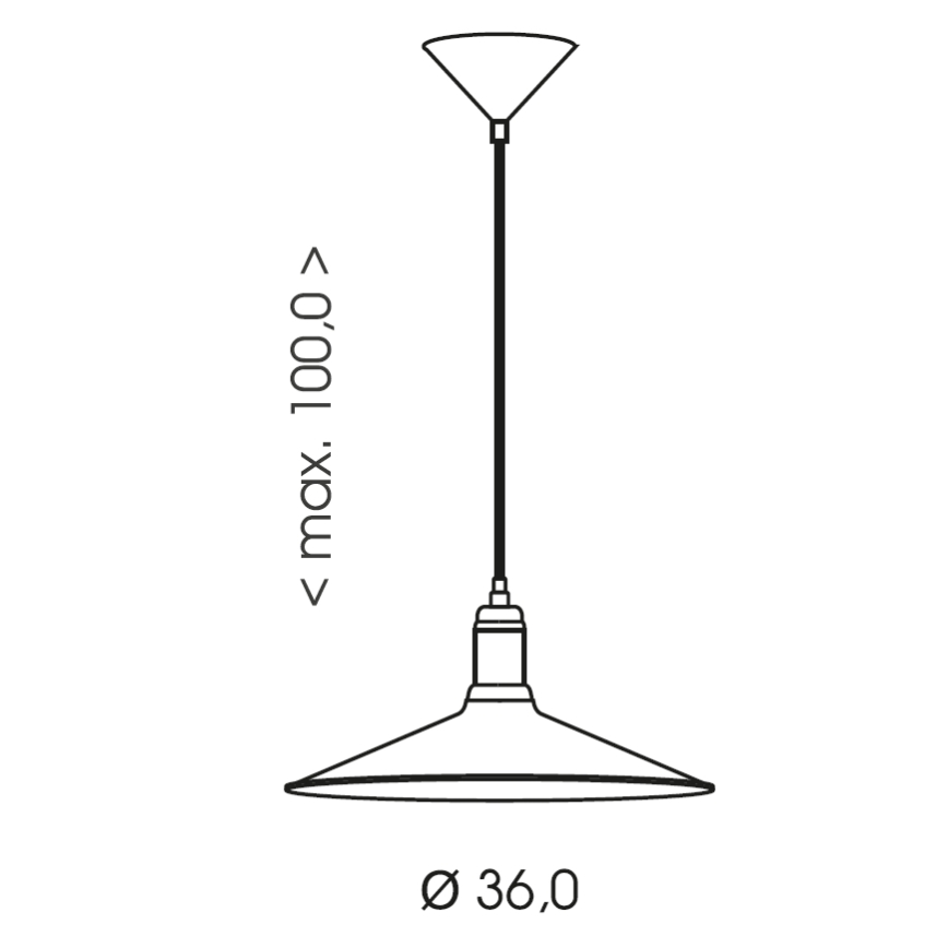 Brilagi - Люстра на тросі FORGE 1xE27/60W/230V діам. 36 см чорна