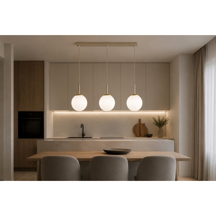 BRILAGI - Люстра на тросі MILO 3xE27/60W/230V бежева/золота