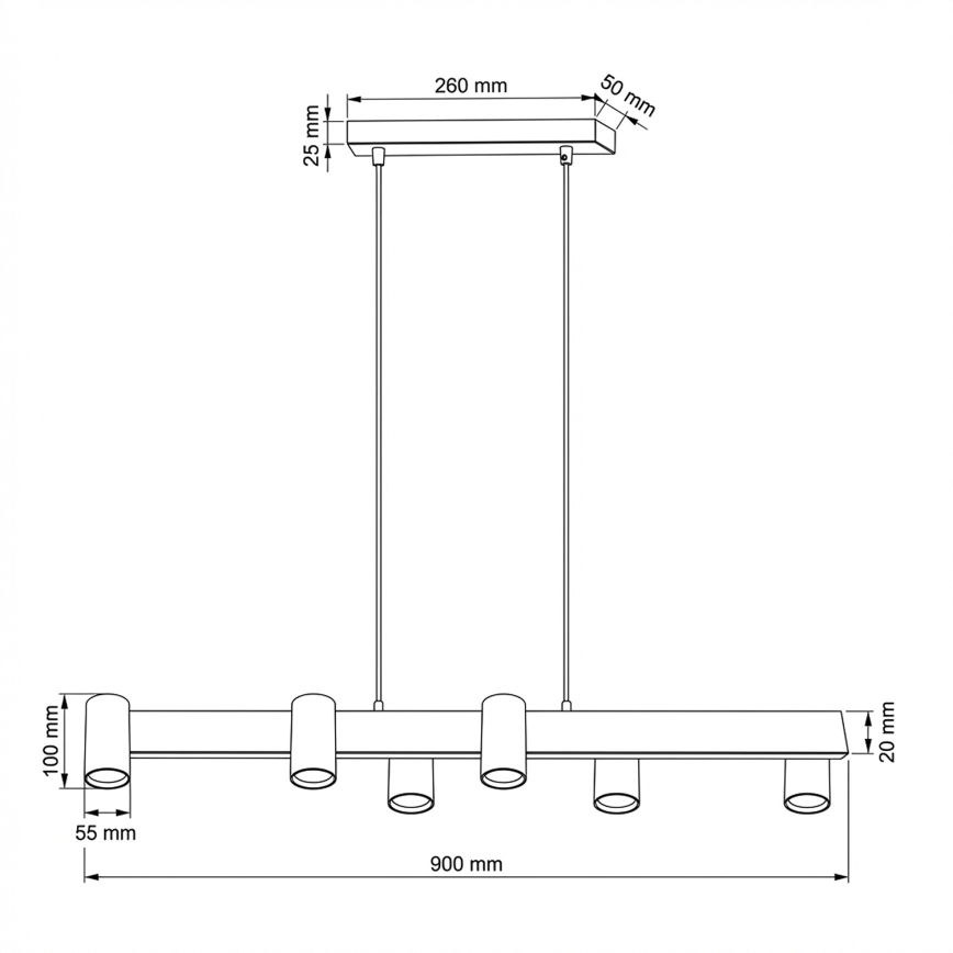 BRILAGI - Люстра на тросі SELE 6xGU10/30W/230V бежева