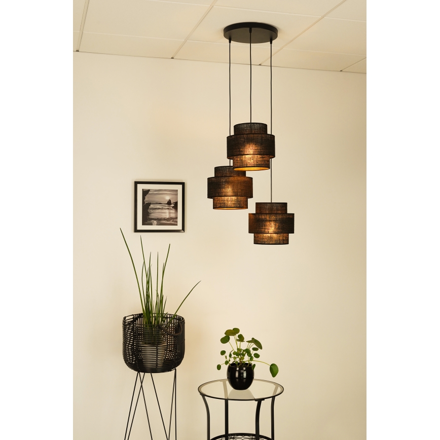 Brilagi - Люстра на тросі SPACE YUTE 3xE27/15W/230V чорна