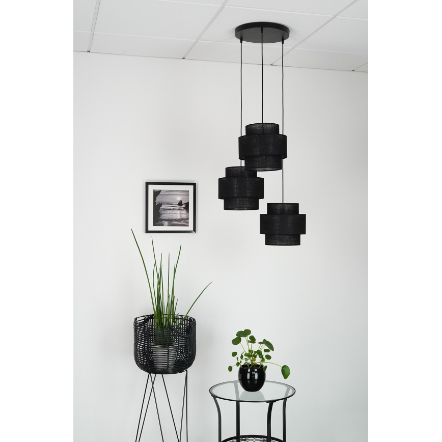 Brilagi - Люстра на тросі SPACE YUTE 3xE27/15W/230V чорна